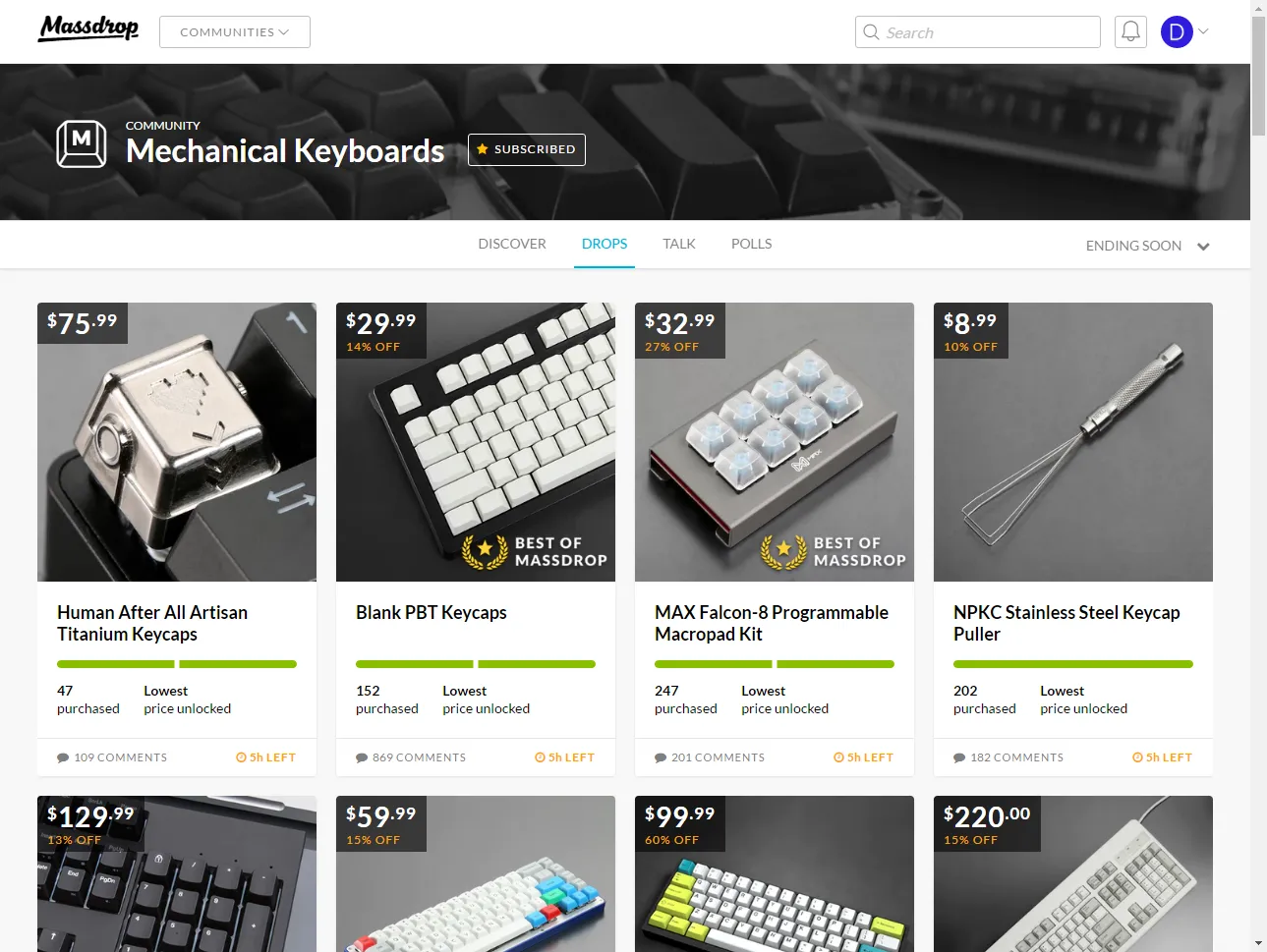 Massdrop에서 주문한 키보드가 드디어 배송되었다.